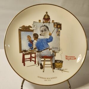 Norman Rockwell Collector's Plate with Gold Trim